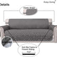 Reversible Couch Cover for 3 Cushion Couch Sofa Cover for Dogs Water Resistant Furniture Protector Cover with Foam Sticks Elastic Straps for Pet Cat (Sofa, Gray/Light Gray)