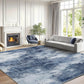 Amada 8X10 Washable Area Rug, Modern Abstract Living Room Rug with Non-Slip Backing & Short Pile, Large Rug with Abstract Pattern for Living Room, Bedroom and Dinning Room, Dark Blue