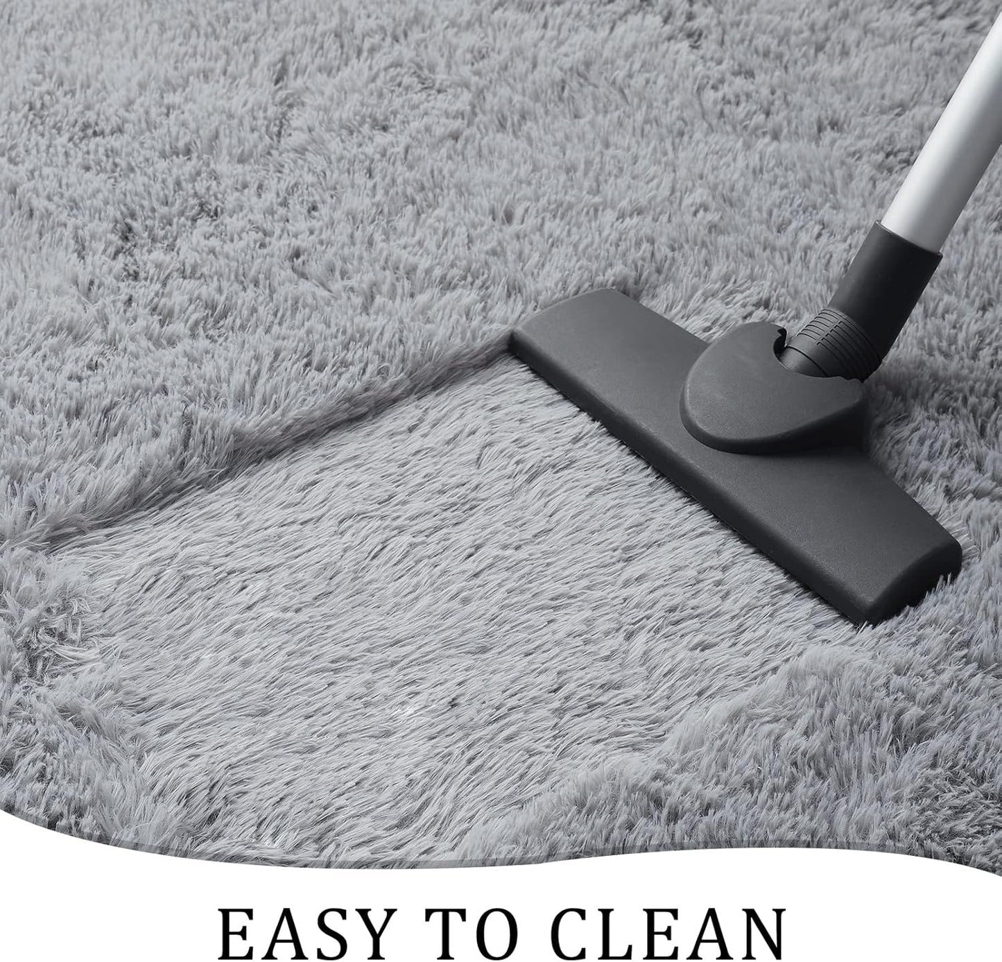 Soft Runner Rugs for Bedroom Living Room Plush Fluffy Rug 2X6 Feet, Shag Furry Area Rug Carpet Non Shedding for Nursery Children Kids Girls Room Home Decorative, Grey