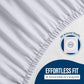 Waterproof Mattress Protector Queen Size, Premium Terry Mattress Cover 200 GSM, Breathable, Fitted Style with Stretchable Pockets (White)