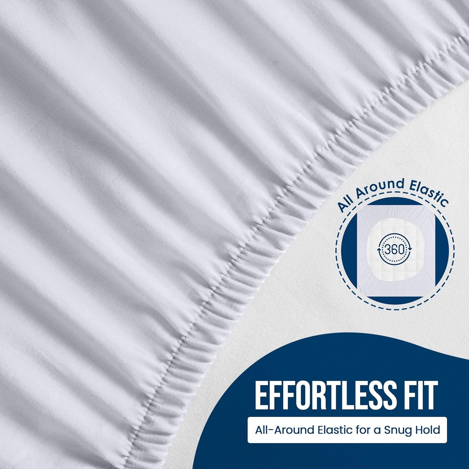 Waterproof Mattress Protector Queen Size, Premium Terry Mattress Cover 200 GSM, Breathable, Fitted Style with Stretchable Pockets (White)