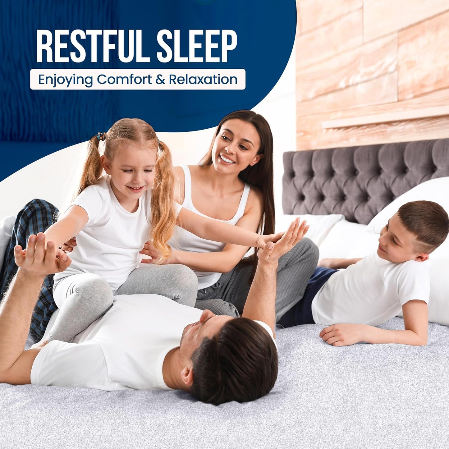 Waterproof Mattress Protector Queen Size, Premium Terry Mattress Cover 200 GSM, Breathable, Fitted Style with Stretchable Pockets (White)