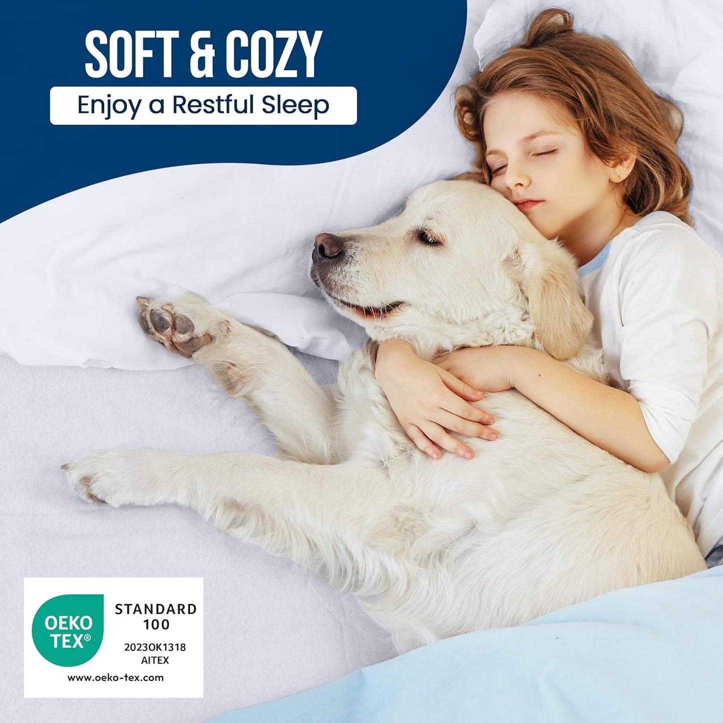 Waterproof Mattress Protector Queen Size, Premium Terry Mattress Cover 200 GSM, Breathable, Fitted Style with Stretchable Pockets (White)