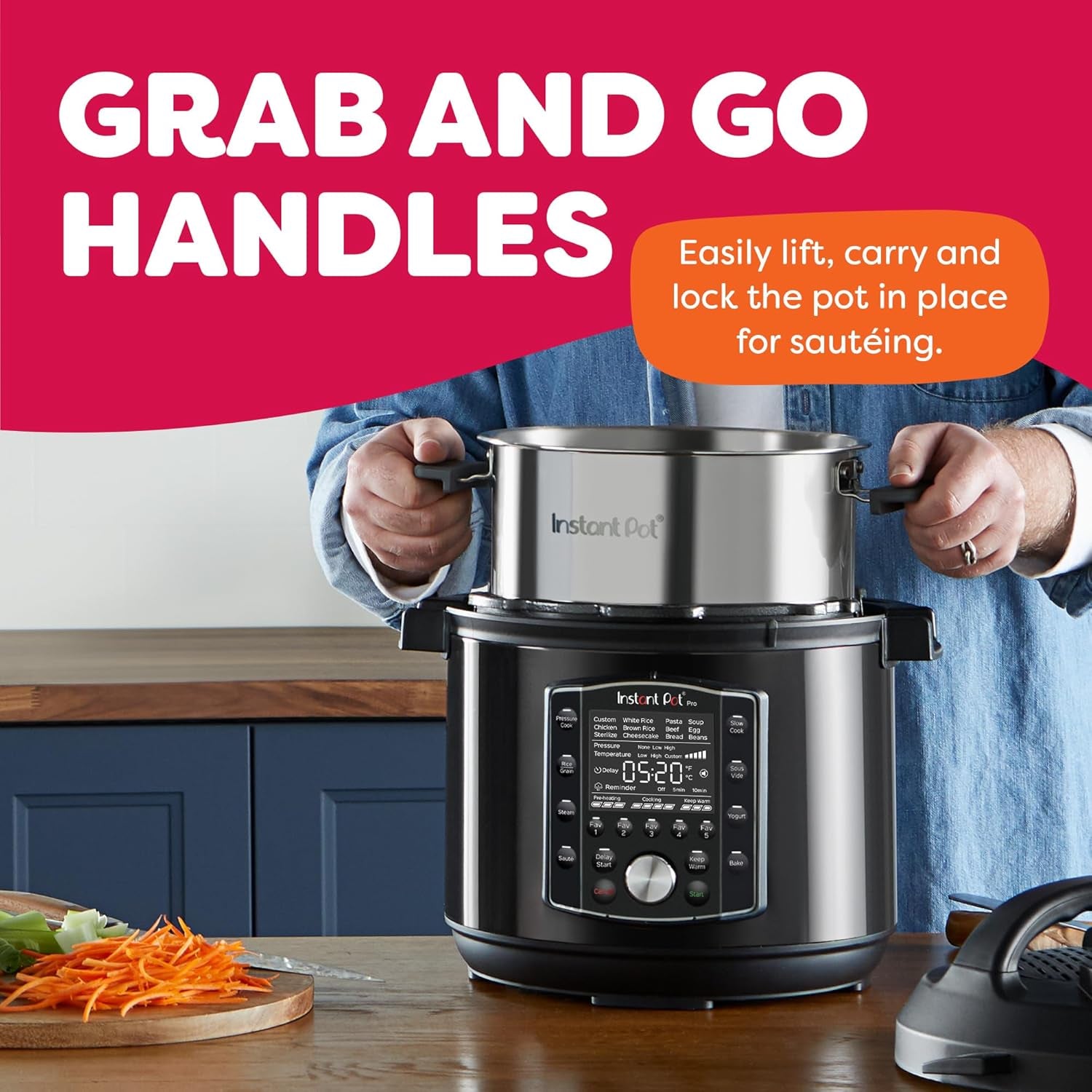 Pro 10-In-1 Pressure Cooker, Slow Cooker, Rice/Grain Cooker, Steamer, Sauté, Sous Vide, Yogurt Maker, Sterilizer, and Warmer, Includes App with over 800 Recipes, Black, 6 Quart