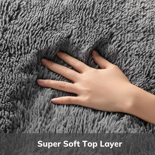 Small Rug Upgrade Non Slip Throw Bedside Area Rugs, Fluffy Soft Grey Mini Bedroom Carpet, Affordable Door Entryway Indoor inside Front Entrance Dog 2X3 Mat, Home Decor Aesthetic, Nursery
