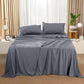 Queen Sheet Set – 4 Piece Bed Sheets for Queen Size Bed, Soft and Breathable Microfiber, Includes 1 Fitted Sheet, 1 Flat Sheet and 2 Pillowcases (Grey)