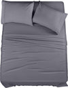 Queen Sheet Set – 4 Piece Bed Sheets for Queen Size Bed, Soft and Breathable Microfiber, Includes 1 Fitted Sheet, 1 Flat Sheet and 2 Pillowcases (Grey)