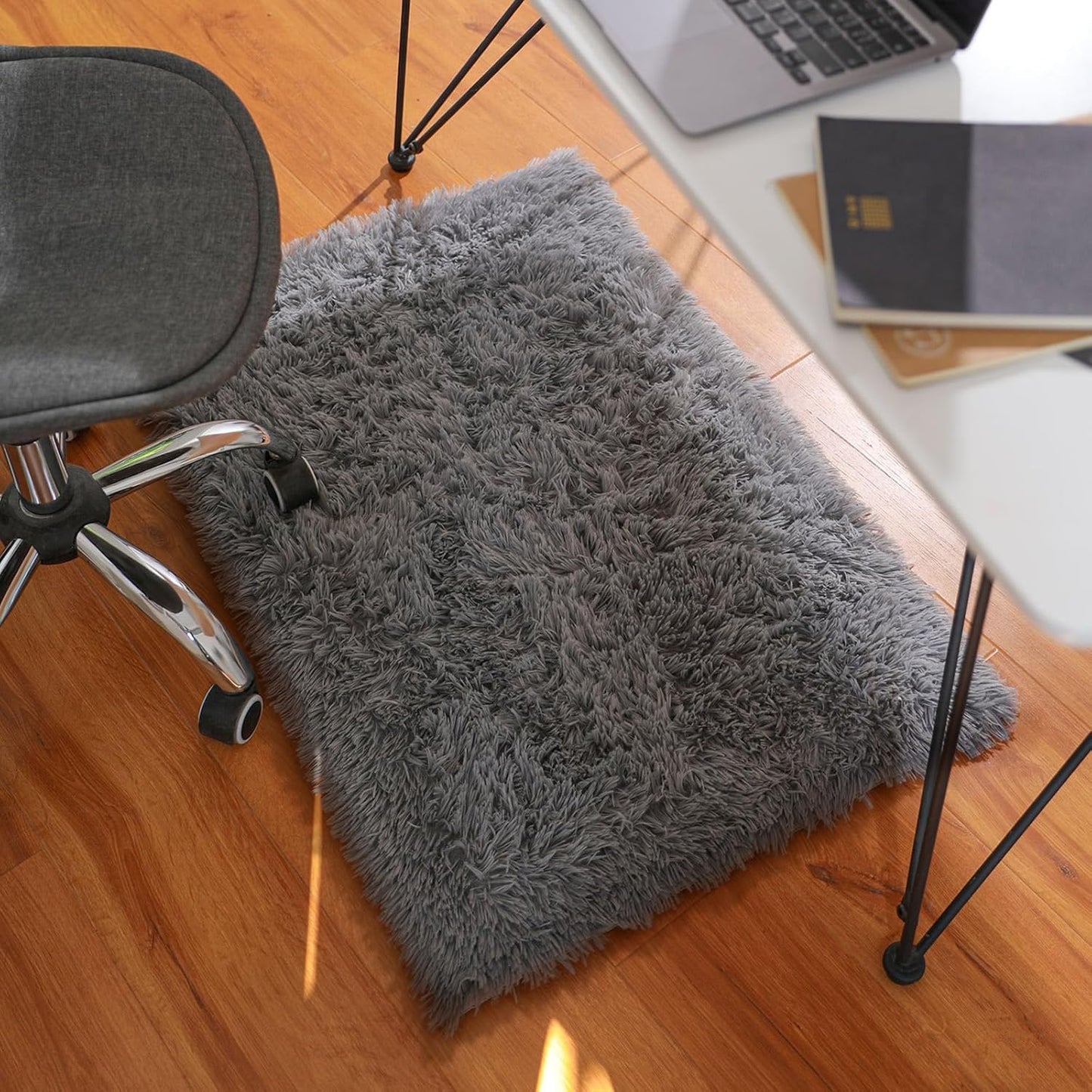 Small Rug Upgrade Non Slip Throw Bedside Area Rugs, Fluffy Soft Grey Mini Bedroom Carpet, Affordable Door Entryway Indoor inside Front Entrance Dog 2X3 Mat, Home Decor Aesthetic, Nursery