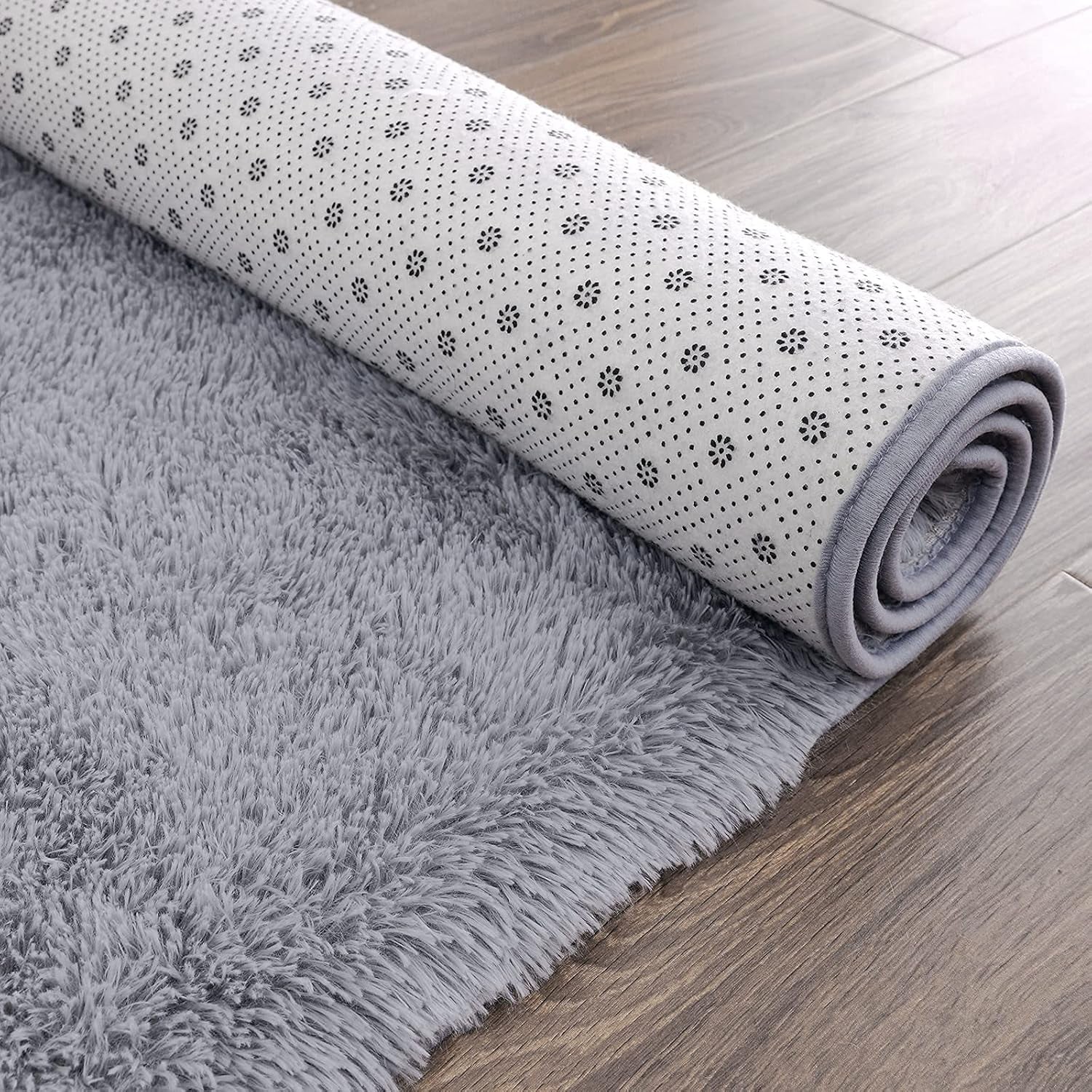 Soft Runner Rugs for Bedroom Living Room Plush Fluffy Rug 2X6 Feet, Shag Furry Area Rug Carpet Non Shedding for Nursery Children Kids Girls Room Home Decorative, Grey