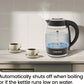 Electric Kettle, 1.8L 1500W, Hot Water Boiler, Removable Lid for Easy Cleaning, Auto Shut Off, Boil-Dry Protection, Stainless Steel Filter, BPA Free, Borosilicate Glass Electric Tea Kettle
