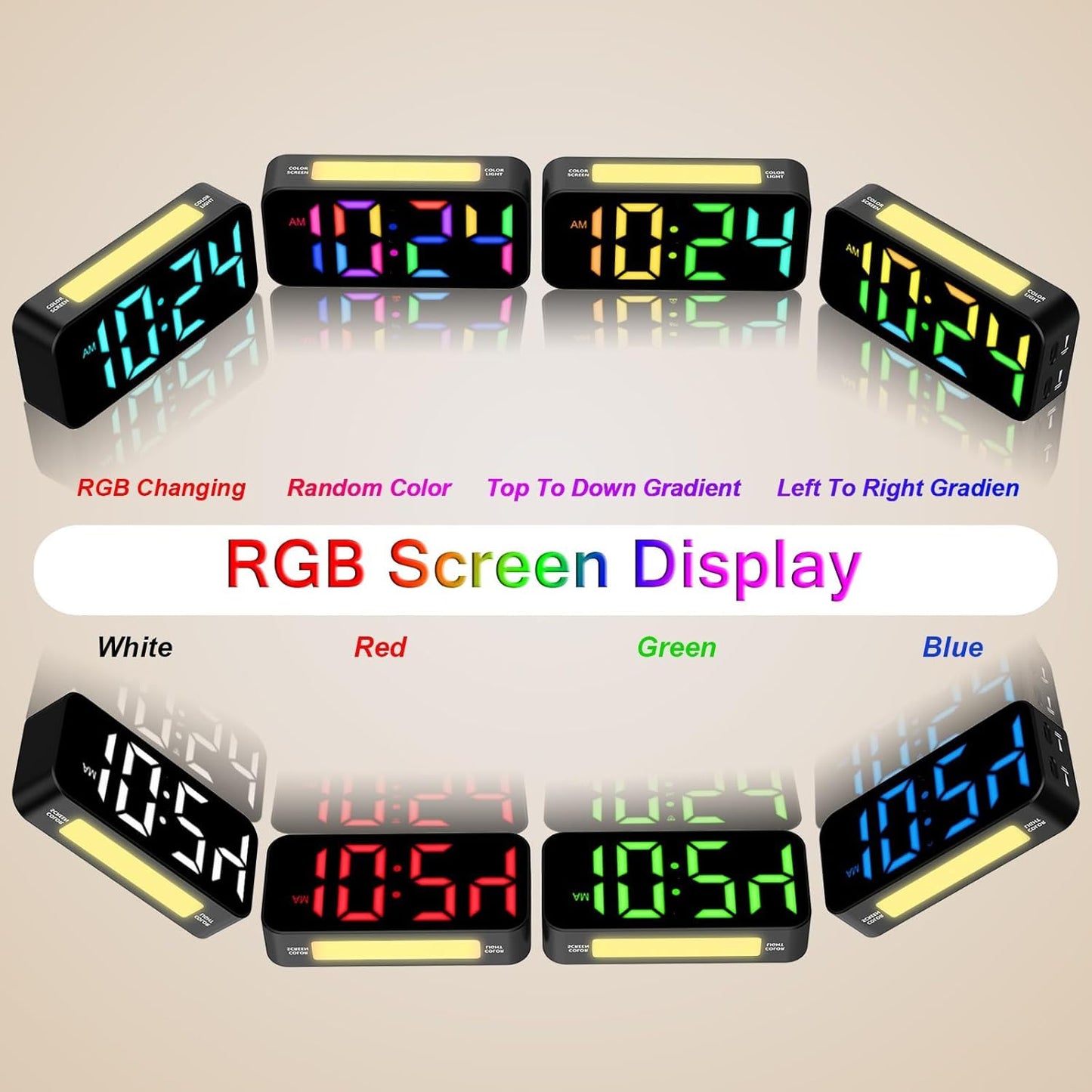 Loud Alarm Clocks for Bedrooms Heavy Sleepers, Plug-In Digital Bedside Clock with Night Light, Large Display, Dual Alarm, Snooze, Dimmable for Kids Teens Boys Girls